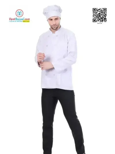 Chef Coat White With Full Pipene