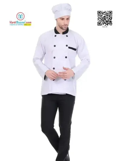 Chef Coat White With Full Pipene