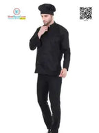 Chef Coat Black Plain