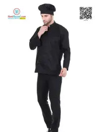 Chef Coat Black Plain